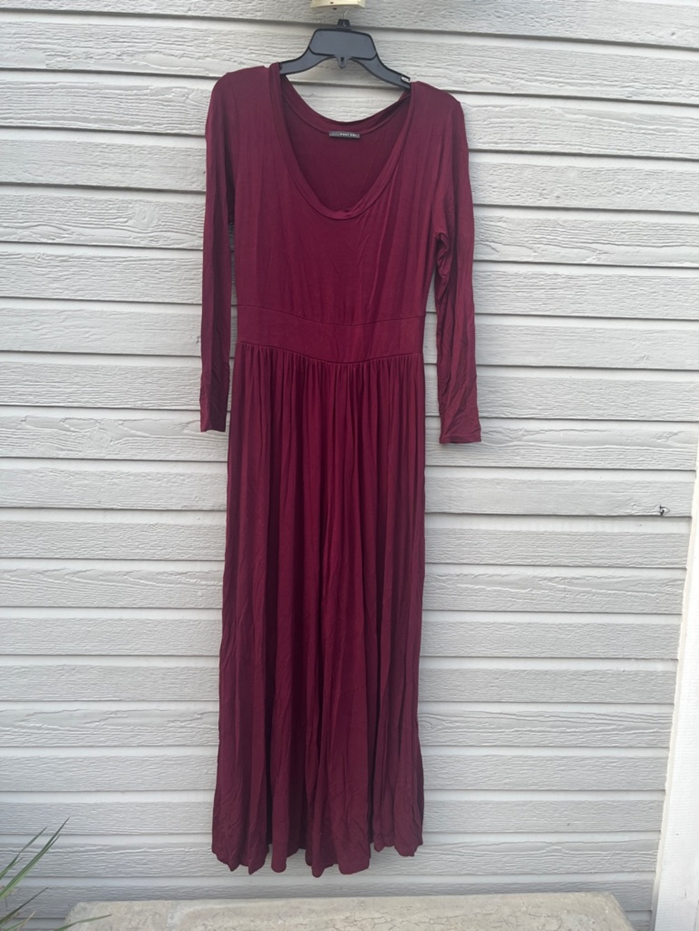 West Kei Long-Sleeve Burgundy Maxi Jumpsuit